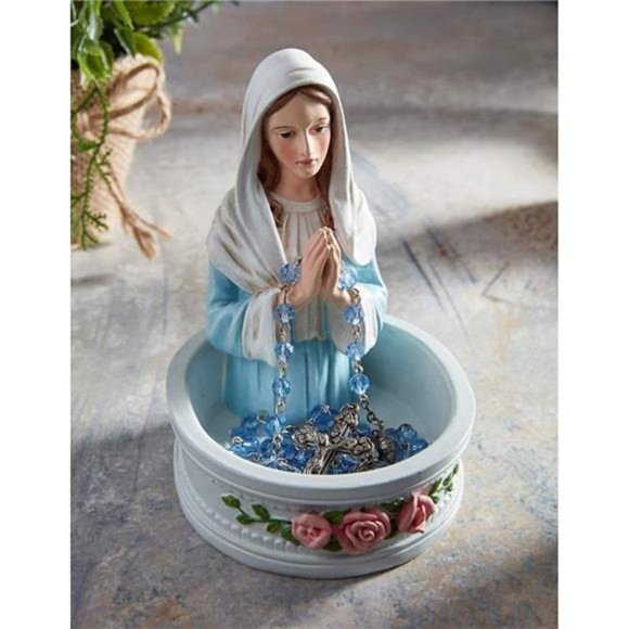 Autom Religious Madonna Rosary Holder Statue, Catholic Home Decor, 5 Inch - Picture 3 of 4